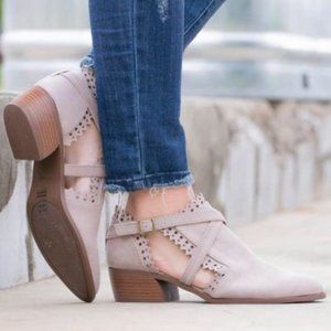 Dainty Cutout Design Taupe Nude Booties